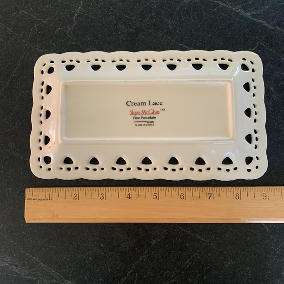 SKYE MCGHIE| Cream Lace Pattern.  Small Tray. Olives, Cookies, Guest Soaps - Picture 4 of 4